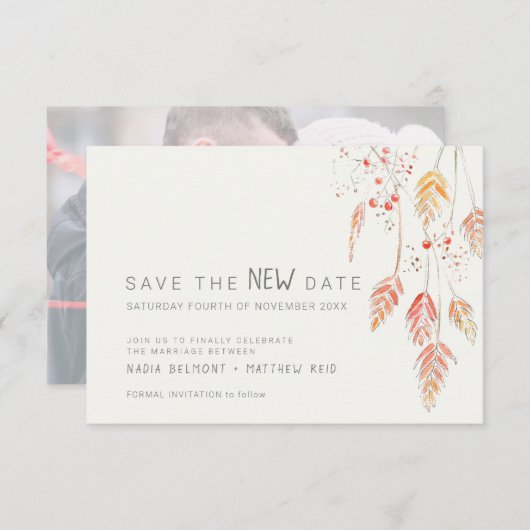 Save The Date modification de l'événement mariage enregistrer la (Devant / Derrière)
