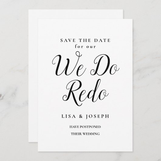 Save The Date Modifier la date à laquelle nous refaisons enregis (Devant / Derrière)