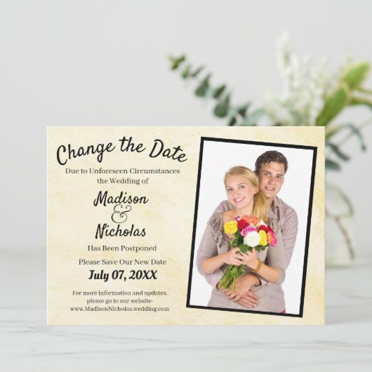 Save The Date Modifier la date Ajouter Mariage photo Parchemin b (Debout devant)