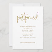 Save The Date Modifier la date | Faux Gold Script sur blanc (Devant)