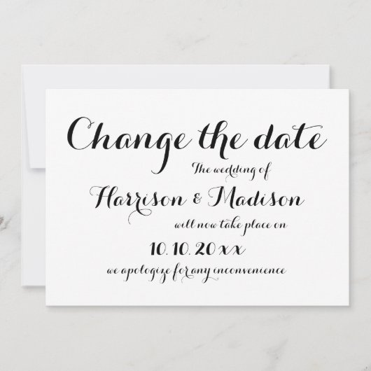 Save The Date Modifier la date, Mariage de calligraphie Faire-pa (Devant)