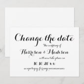 Save The Date Modifier la date, Mariage de calligraphie Faire-pa (Devant / Derrière)