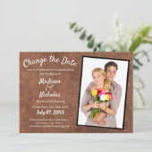 Save The Date Modifier la date Mariage photo - Parchemin Brown f (Debout devant)