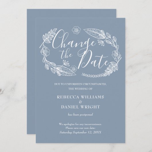 Save The Date Modifier la date Mariage Rustic Country Floral (Devant / Derrière)