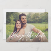 Save The Date Modifier la date Moderne Calligraphie Mariage phot (Devant)