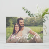 Save The Date Modifier la date Moderne Calligraphie Mariage phot (Debout devant)