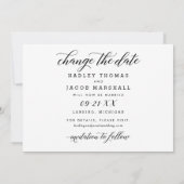 Save The Date Modifier la date Moderne Calligraphie Mariage phot (Dos)