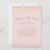 Save The Date Modifier La Date Rose Gold Confetti Blush Pink (Devant)