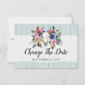 Save The Date Modifier La Date Rustique Boho Reprogrammé Mariage (Devant)