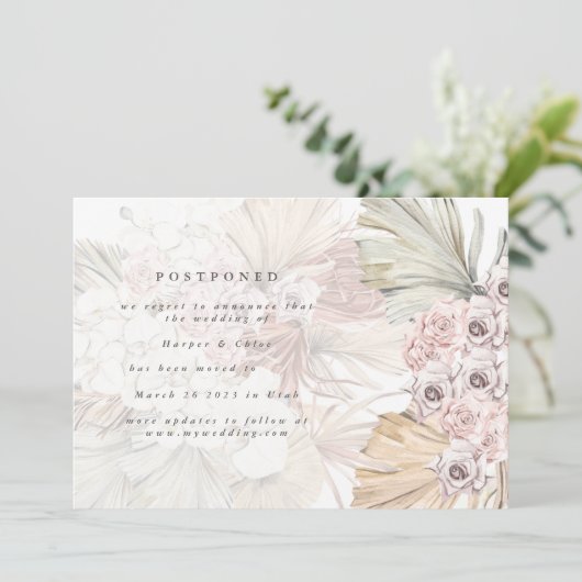 Save The Date Modifier La Date Tropical Pampas Reportée La Date (Debout devant)