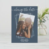 Save The Date Modifier La Date Typographie Photo Mariage Card (Debout devant)