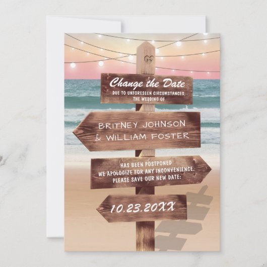 Save The Date Modifier Le Mariage Destination Date Beach (Devant)