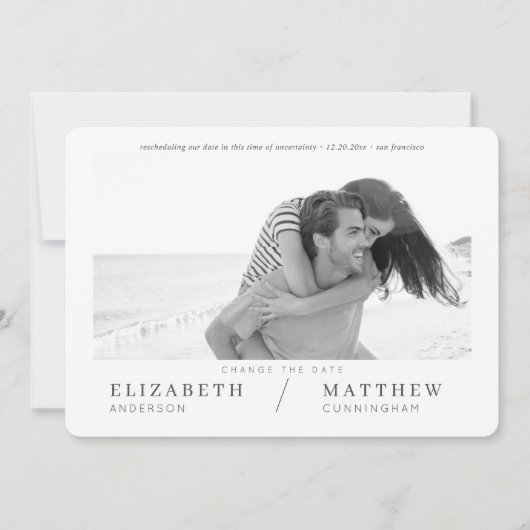 Save The Date Modifier le Mariage photo personnalisé Date Simple (Devant)