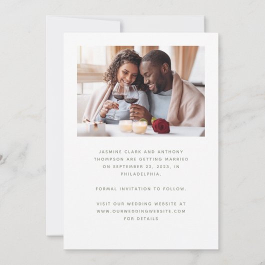 Save The Date Moins de 2 photos en mode vert de script (Dos)