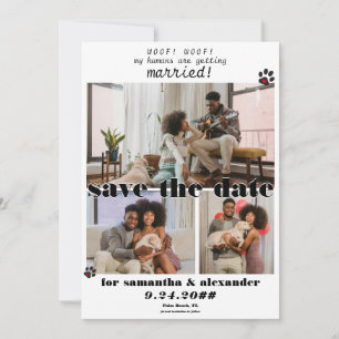Save The Date Mon humain se marie Collage de photos de mariage d