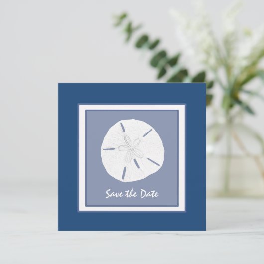 Save The Date Monaco Dollar de sable bleu Enregistrer la date (Debout devant)