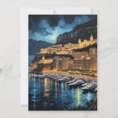 Save The Date Monaco Nights Marina & peinture Cityscape (Dos)