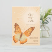 Save The Date Monarque papillon d'aquarelle mariage Enregistrer  (Debout devant)