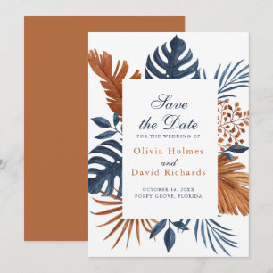 Save The Date Monastère bleu rustique de minuit Enregistrer la c