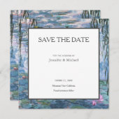 Save The Date Monet Nymphéas Minimaliste Professionnel (Devant / Derrière)