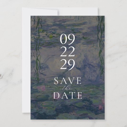 Save The Date Monet Water Lys Mariage Enregistrer La Date (Devant)