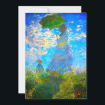 Save The Date Monet Woman avec un parasol<br><div class="desc">Un portrait de famille sauve la carte datant de l’épouse de Claude Monet,  Camille,  tenant un parasol,  et leur fils Jean,  se promenant dans un champ vert vif soufflé par le vent pendant une journée d’été. Un grand cadeau Monet pour les amateurs d'impressionnisme et d'art français.</div>