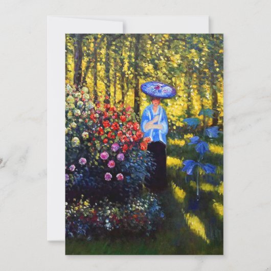 Save The Date Monet Woman avec un parasol dans le jardin (Devant)