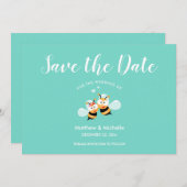 Save The Date Monnaie Whimsical À Être Miel Abeille Couple Maria (Devant / Derrière)