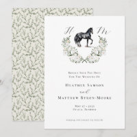 Monogramme Aquarelle Equestre Mariage élégant