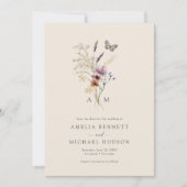 Save The Date Monogramme Boho simple (Devant)
