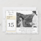 Save The Date Monogramme catholique de dentelle blanche (Devant)