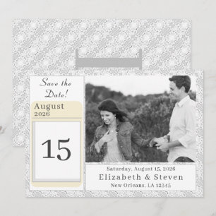 Save The Date Monogramme catholique de dentelle blanche