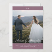 Save The Date Monogramme classique Élégant Script Deux Mariage p (Devant)