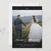 Save The Date Monogramme classique Élégant Script Deux Mariage p (Devant)