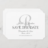 Save The Date Monogramme classique Enregistrer la date de l'anno (Devant / Derrière)