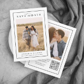 Save The Date Monogramme classique QR Code 2 Mariage photo