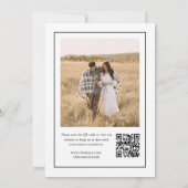 Save The Date Monogramme classique QR Code Mariage photo (Dos)