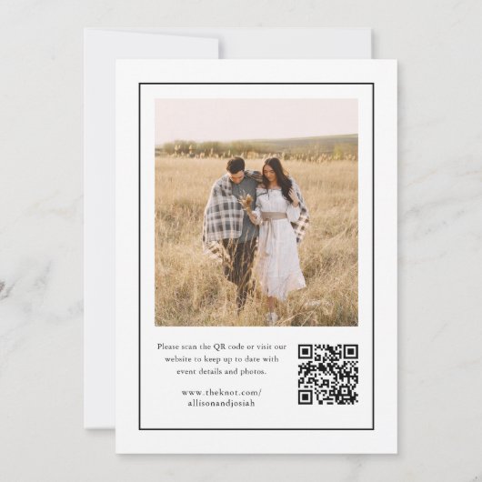 Save The Date Monogramme classique QR Code Mariage photo (Dos)