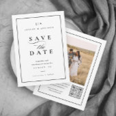 Save The Date Monogramme classique QR Code Mariage photo