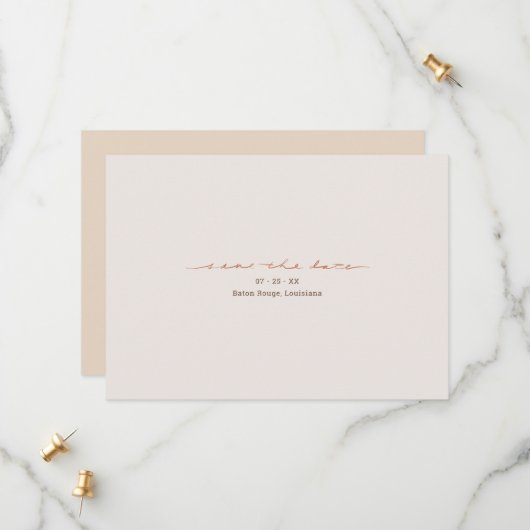 Save The Date Monogramme croix mariage chrétien (Devant/Arrière en situation)