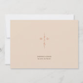 Save The Date Monogramme croix mariage chrétien (Dos)