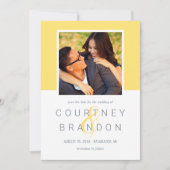 Save The Date Monogramme d'ardoise jaune moderne Mariage photo (Devant)
