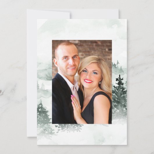 Save The Date Monogramme de bois Laurel Crest Mariage Photo (Dos)