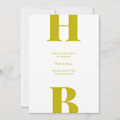 Save The Date Monogramme de mariage à la typographie Chartreuse  (Devant)