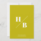 Save The Date Monogramme de mariage à la typographie Chartreuse  (Dos)