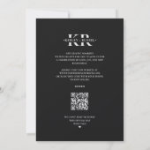 Save The Date Monogramme de mariage moderne simple noir (Dos)