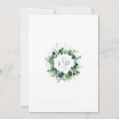 Save The Date Monogramme de mariage rustique eucalyptus verdure (Dos)