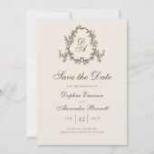 Save The Date Monogramme de photo florale d'automne (Devant)