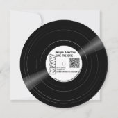 Save The Date Monogramme du disque de vinyle - Étiquette blanc (Dos)