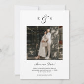 Save The Date Monogramme élégant classique d'une photo recto-ver (Dos)